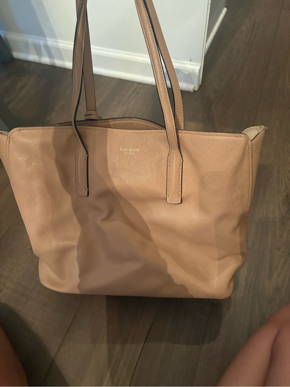 kate spade tan pebbled leather tote